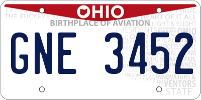 OH license plate GNE3452