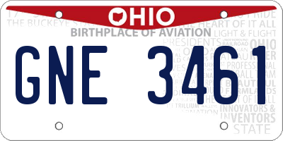 OH license plate GNE3461