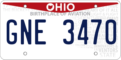 OH license plate GNE3470