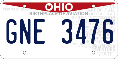 OH license plate GNE3476