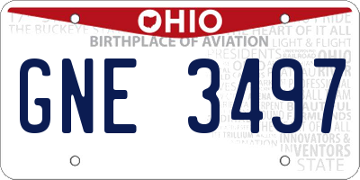 OH license plate GNE3497