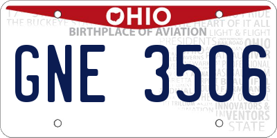 OH license plate GNE3506