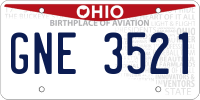 OH license plate GNE3521