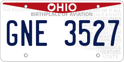 OH license plate GNE3527
