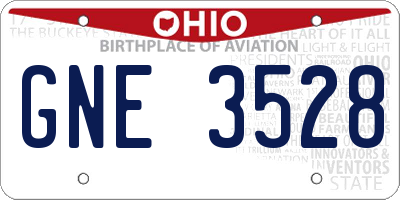 OH license plate GNE3528