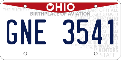 OH license plate GNE3541