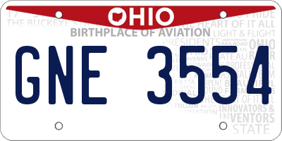 OH license plate GNE3554
