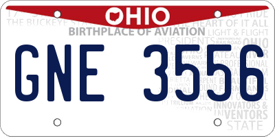 OH license plate GNE3556