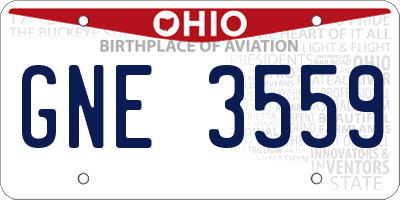 OH license plate GNE3559