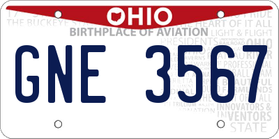 OH license plate GNE3567