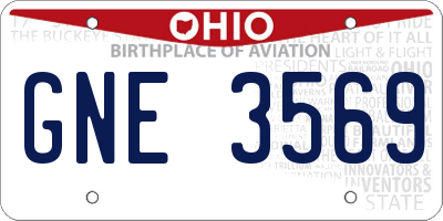 OH license plate GNE3569