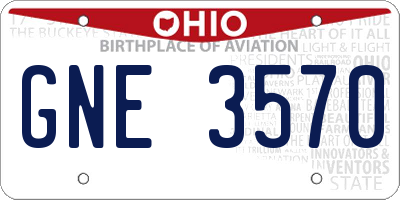 OH license plate GNE3570