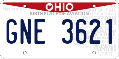 OH license plate GNE3621