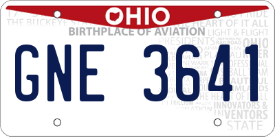 OH license plate GNE3641