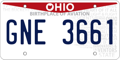 OH license plate GNE3661