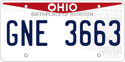 OH license plate GNE3663