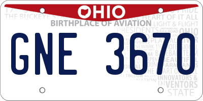 OH license plate GNE3670