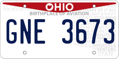 OH license plate GNE3673
