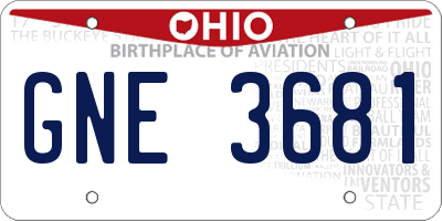 OH license plate GNE3681