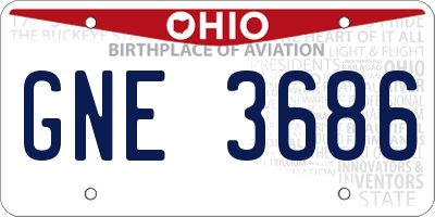 OH license plate GNE3686