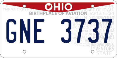 OH license plate GNE3737