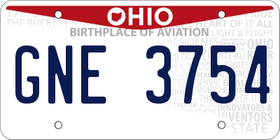 OH license plate GNE3754