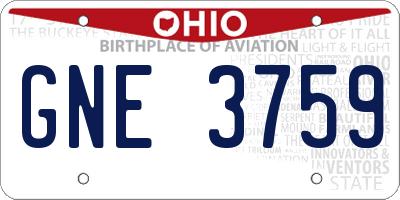 OH license plate GNE3759