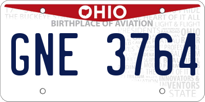 OH license plate GNE3764