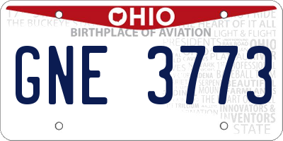 OH license plate GNE3773