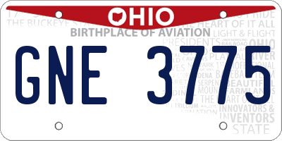 OH license plate GNE3775