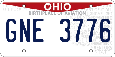 OH license plate GNE3776