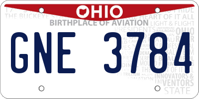 OH license plate GNE3784