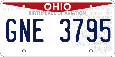 OH license plate GNE3795