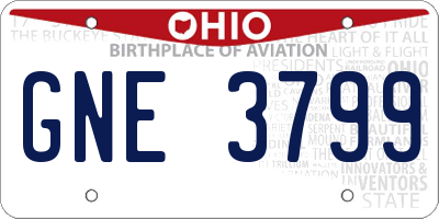 OH license plate GNE3799