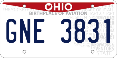 OH license plate GNE3831