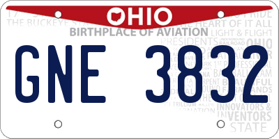 OH license plate GNE3832