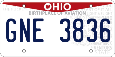OH license plate GNE3836
