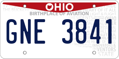 OH license plate GNE3841