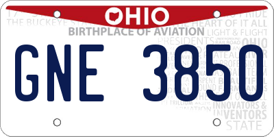 OH license plate GNE3850
