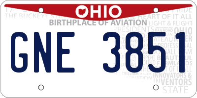 OH license plate GNE3851