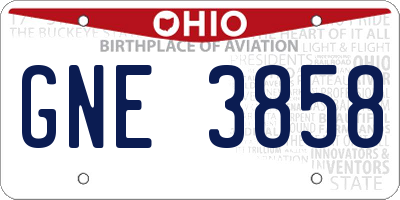 OH license plate GNE3858