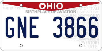 OH license plate GNE3866