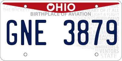OH license plate GNE3879