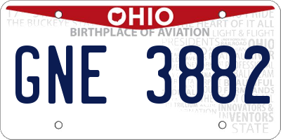 OH license plate GNE3882