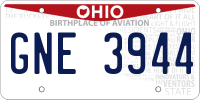 OH license plate GNE3944