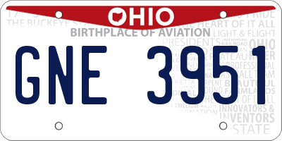OH license plate GNE3951