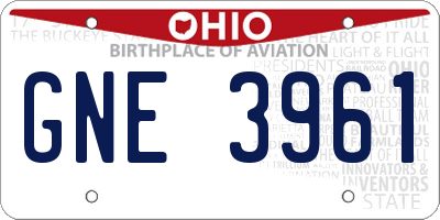 OH license plate GNE3961