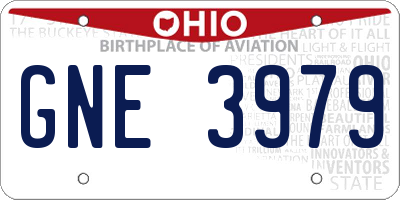 OH license plate GNE3979