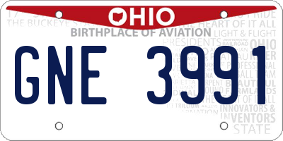 OH license plate GNE3991