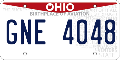 OH license plate GNE4048